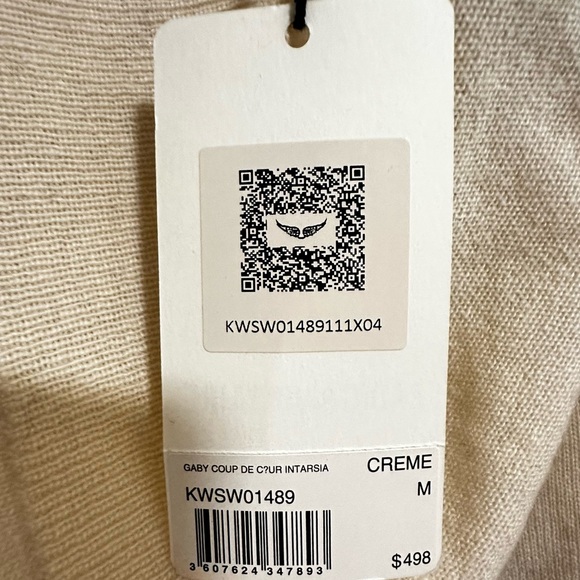 Zadig and Voltaire. Gaby Coupe de Coeur sweater. 70% wool. 30% cashmere - Picture 2 of 2